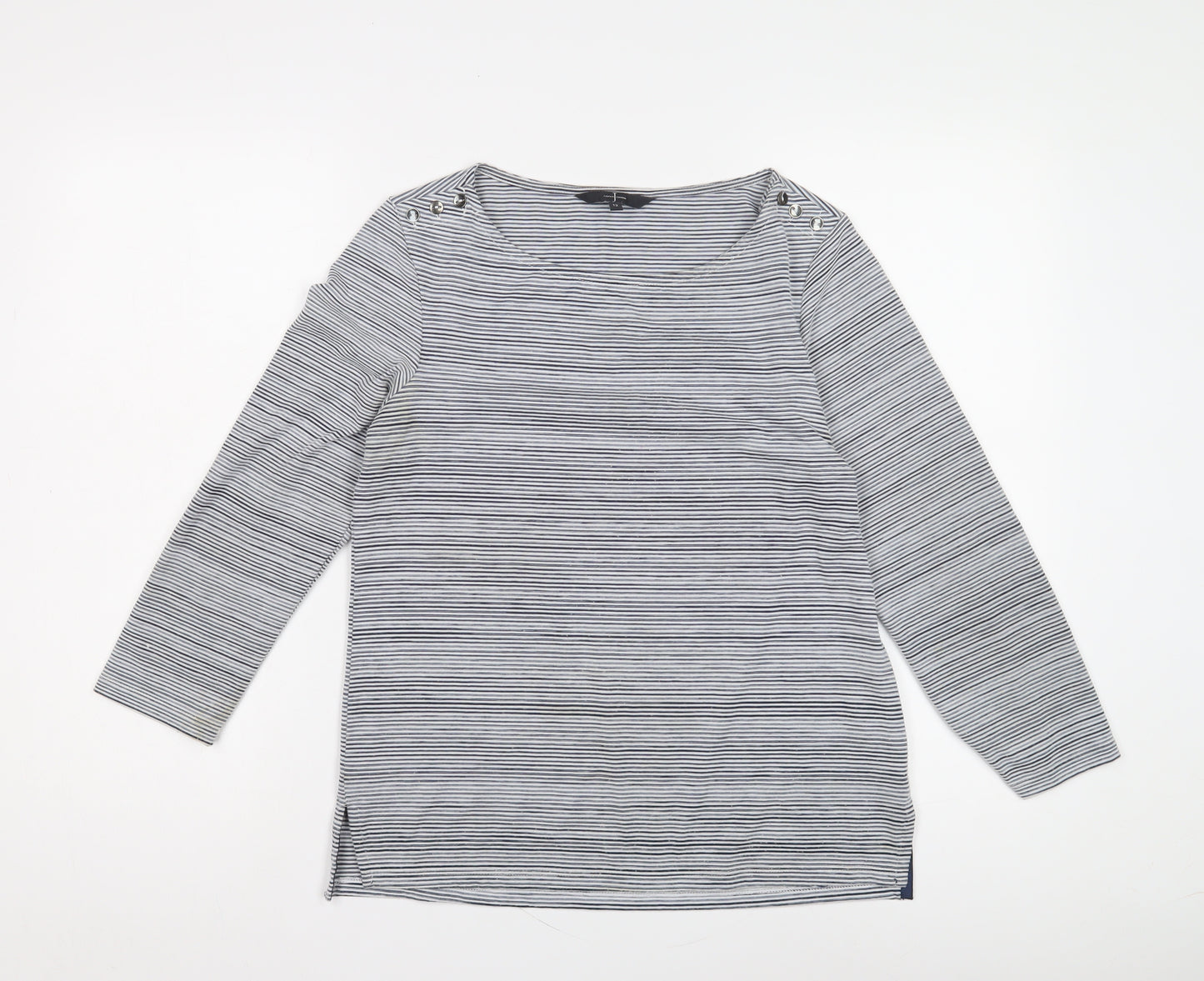 Jasper Conran Women's Blue Striped T-Shirt - Size 12