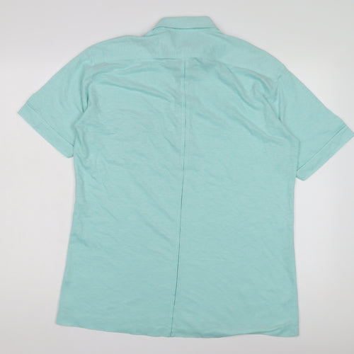Farah Men's Green Polo Shirt L Vintage Short Sleeve