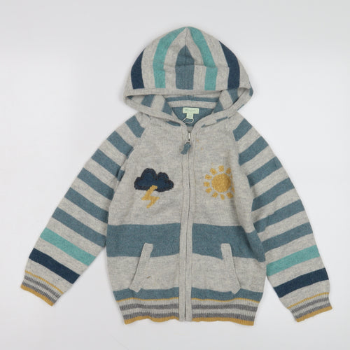 Monsoon Boys' Multicoloured Hoodie 4-5yrs - Embroidered Fun