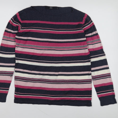 Isle Essentials Women's Striped Pullover Jumper Size 10