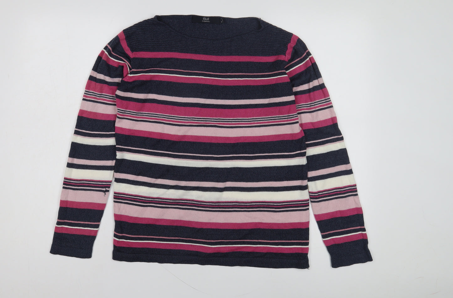 Isle Essentials Women's Striped Pullover Jumper Size 10