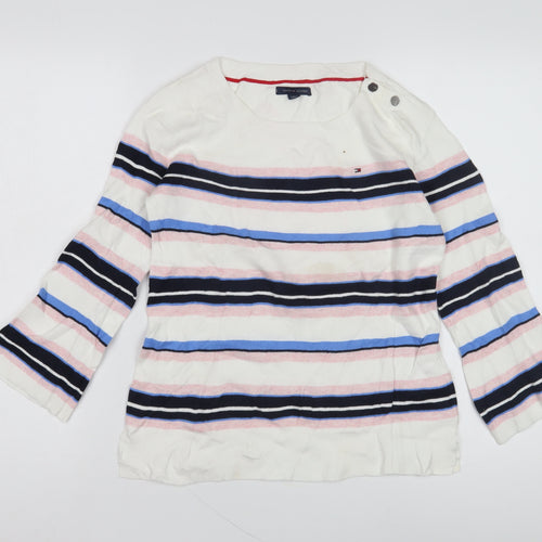 Tommy Hilfiger Women's Multicoloured Striped Pullover Jumper XS