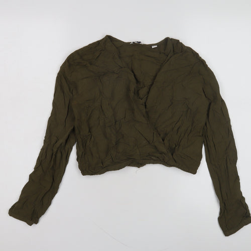 Jack Wills Women's Green Wrap Blouse, Size 8, Casual Chic