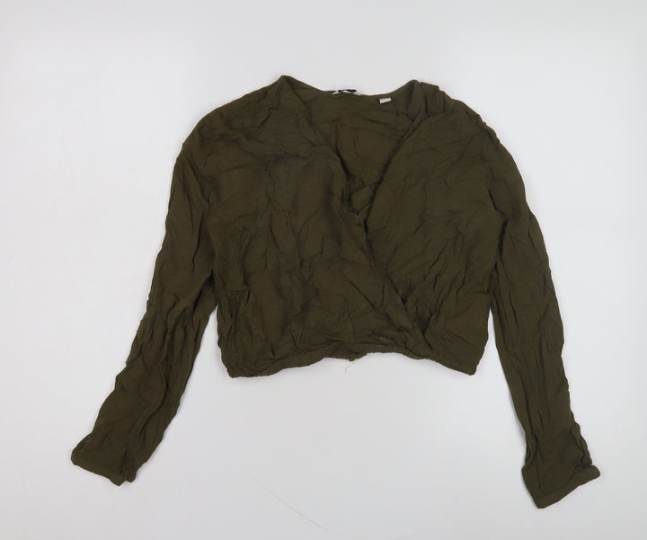 Jack Wills Women's Green Wrap Blouse, Size 8, Casual Chic