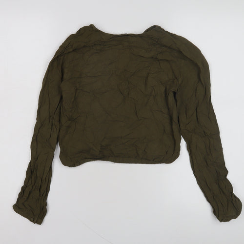 Jack Wills Women's Green Wrap Blouse, Size 8, Casual Chic