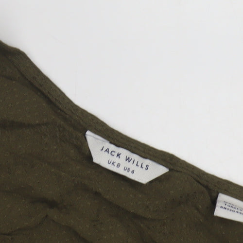Jack Wills Women's Green Wrap Blouse, Size 8, Casual Chic