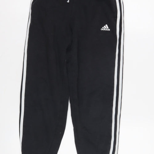 Adidas Boys Black Joggers 11-12 Years with Side Stripe
