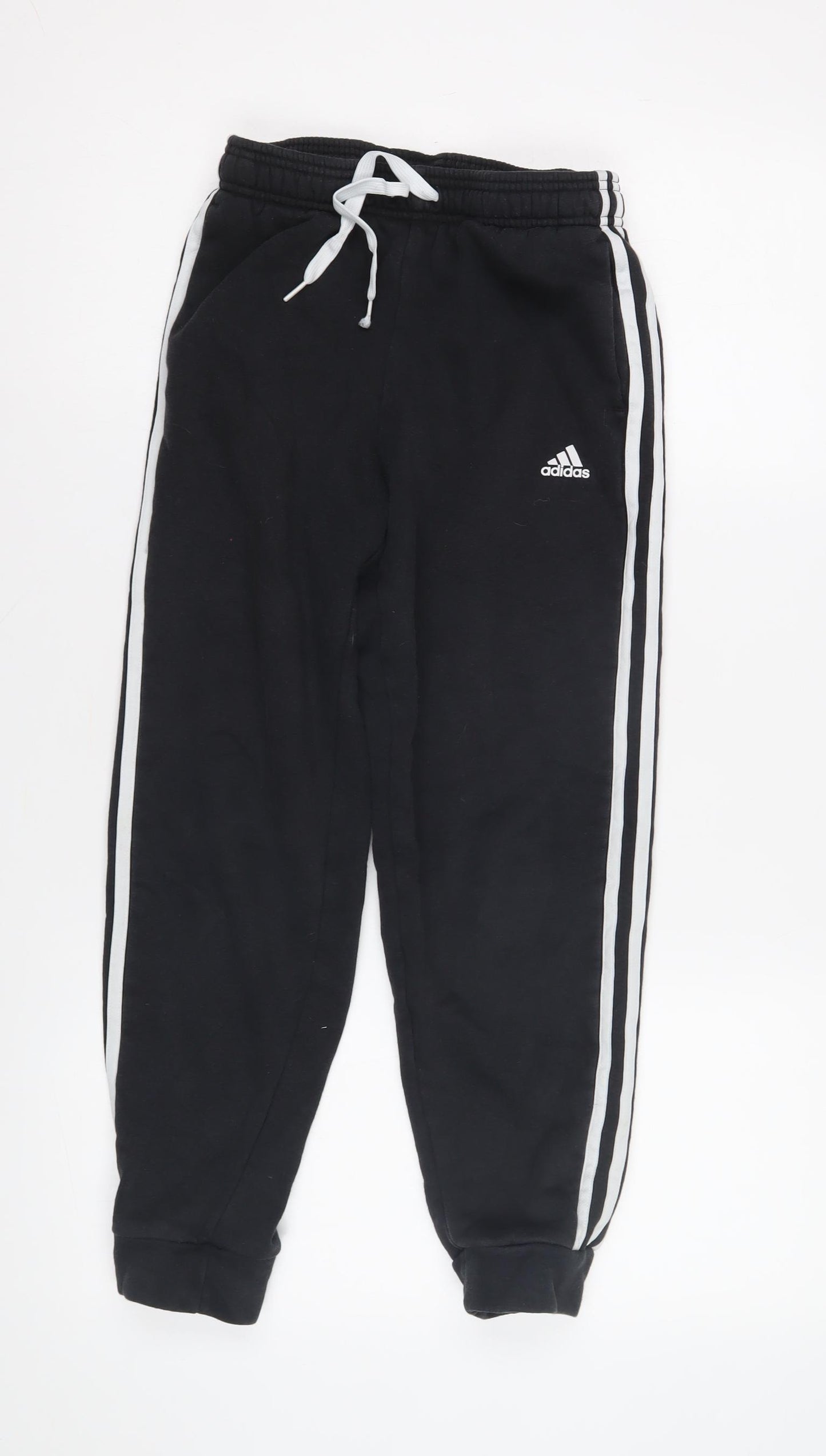 Adidas Boys Black Joggers 11-12 Years with Side Stripe