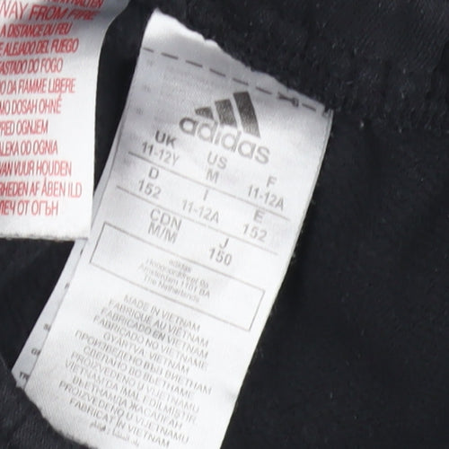 Adidas Boys Black Joggers 11-12 Years with Side Stripe