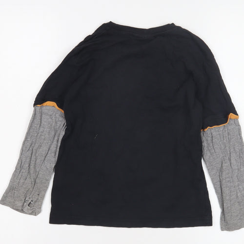 Duck & Dodge Boys Monster Truck Long Sleeve T-Shirt, Black/Grey, Size 7