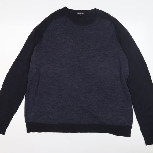 Red Herring Men’s Blue Pullover Jumper, L, Crew Neck