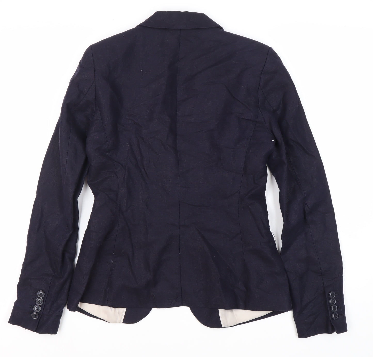 H&M Women's Blue Linen Blend Blazer Size 8