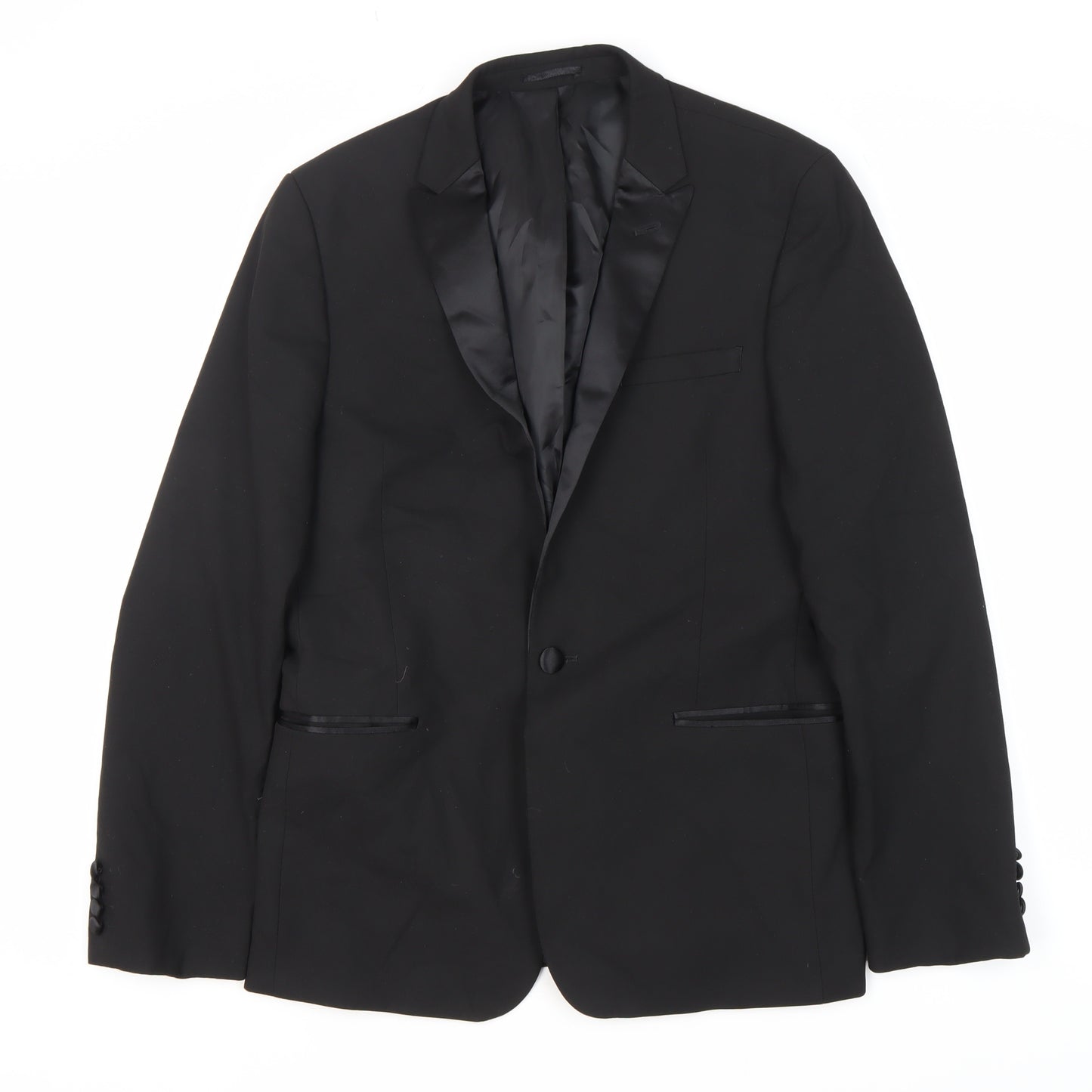 ASOS Men's Black Blazer Size 40n Formal Shawl Lapel