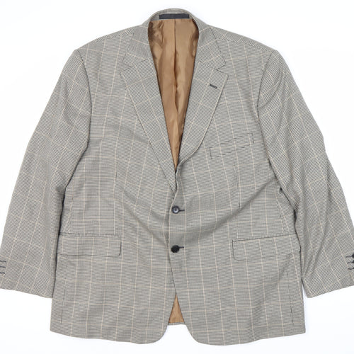 Marks and Spencer Men's Beige Check Blazer 46R