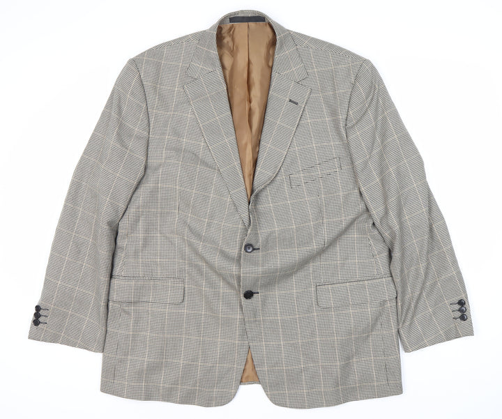 Marks and Spencer Men's Beige Check Blazer 46R