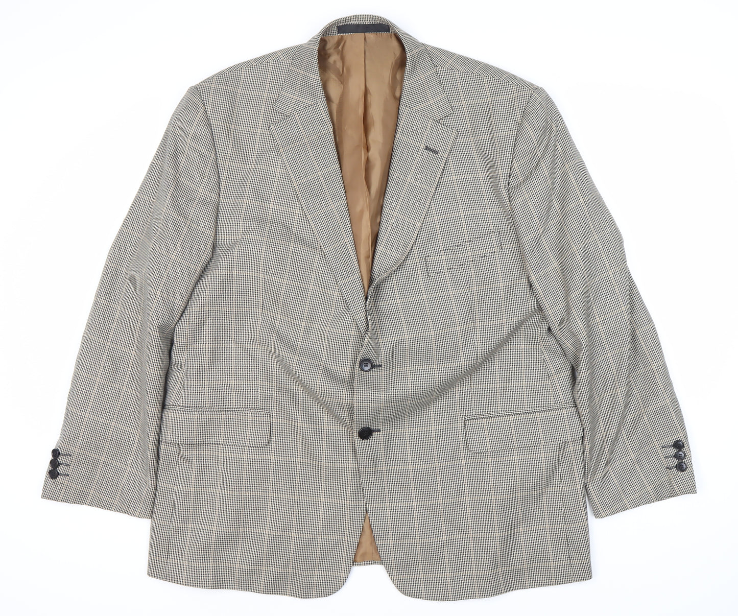 Marks and Spencer Men's Beige Check Blazer 46R