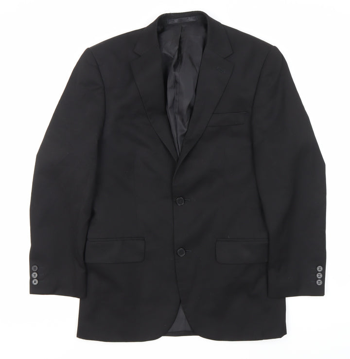 Men's Black Short Blazer 34 Single-Breasted