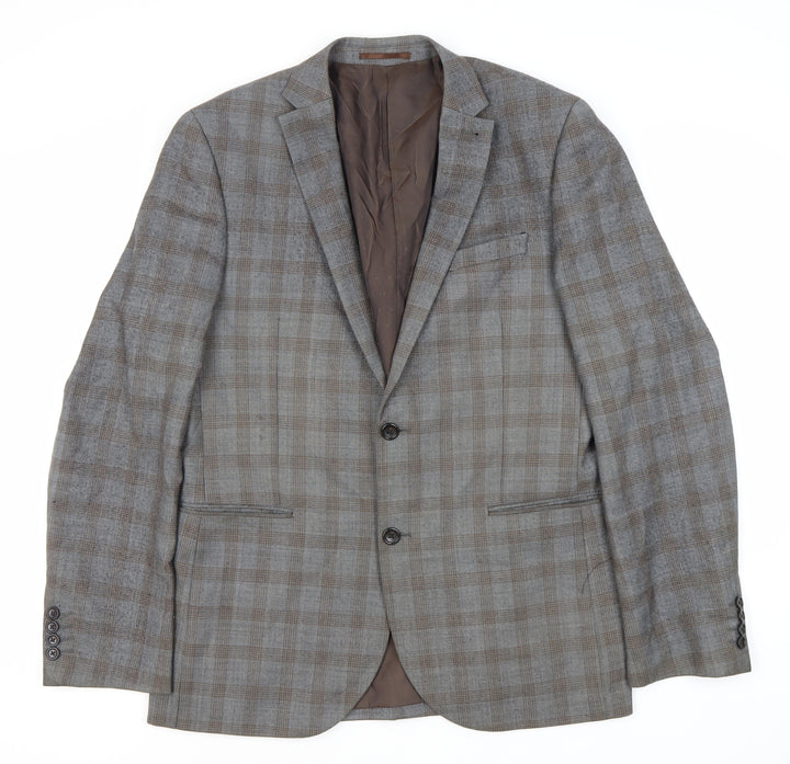 Next Men's Brown Plaid Jacket 42L