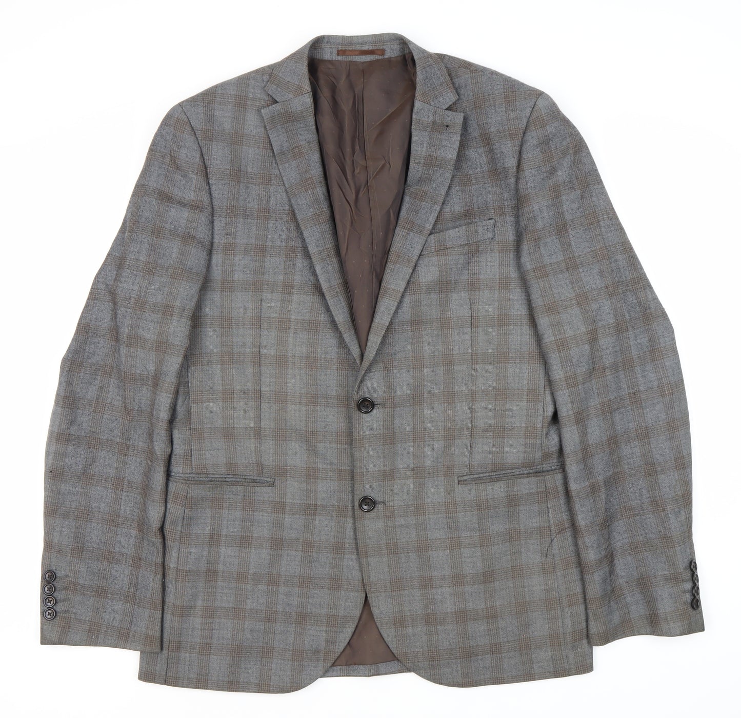 Next Men's Brown Plaid Jacket 42L