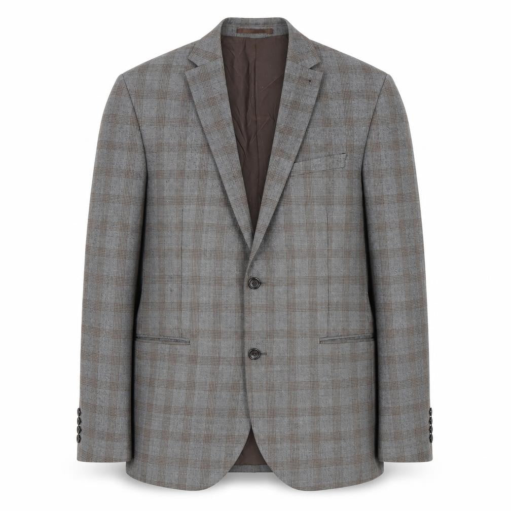 Next Men's Brown Plaid Jacket 42L