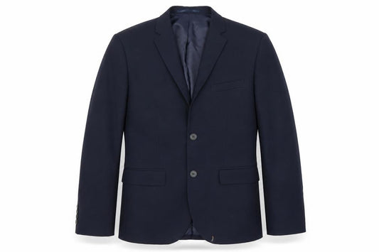 Front view of H&M Men's Blue Blazer, size M, Business Jacket