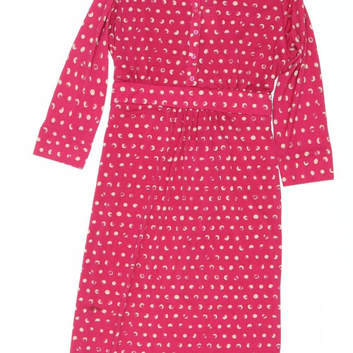 Per Una Women's Pink Polka Dot Shirt Dress Size 10