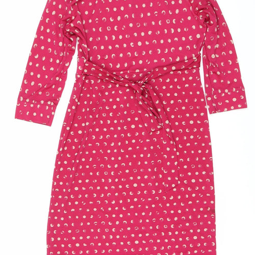 Per Una Women's Pink Polka Dot Shirt Dress Size 10
