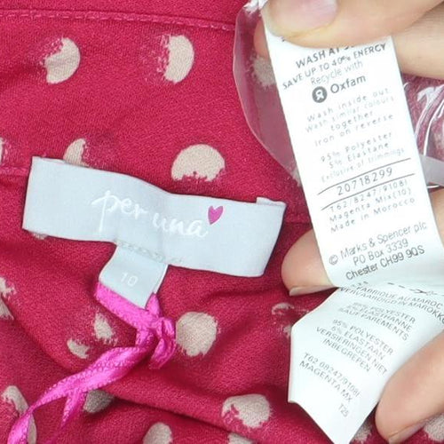 Per Una Women's Pink Polka Dot Shirt Dress Size 10