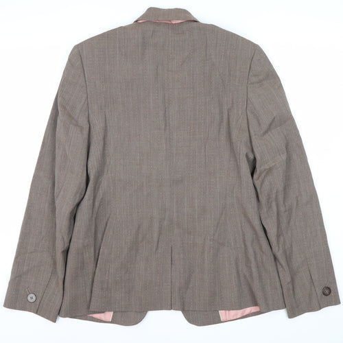 Next Women's Brown Pinstripe Suit Jacket Size 12