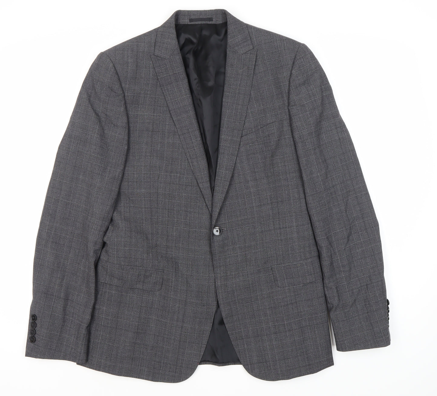 Kin by John Lewis Grey Slim Fit Blazer 38R Check