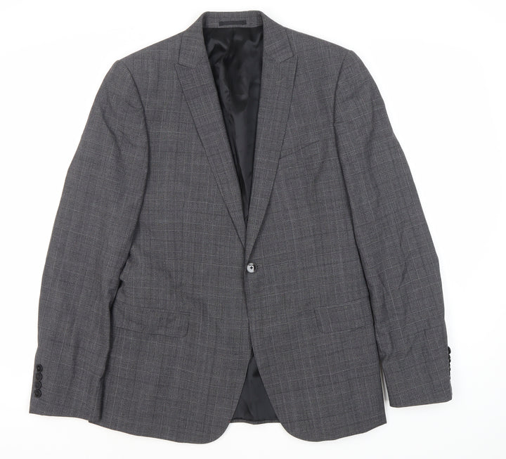 Kin by John Lewis Grey Slim Fit Blazer 38R Check