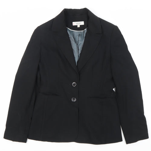 Next Women's Black Blazer Size 10 Two-Button Tailored