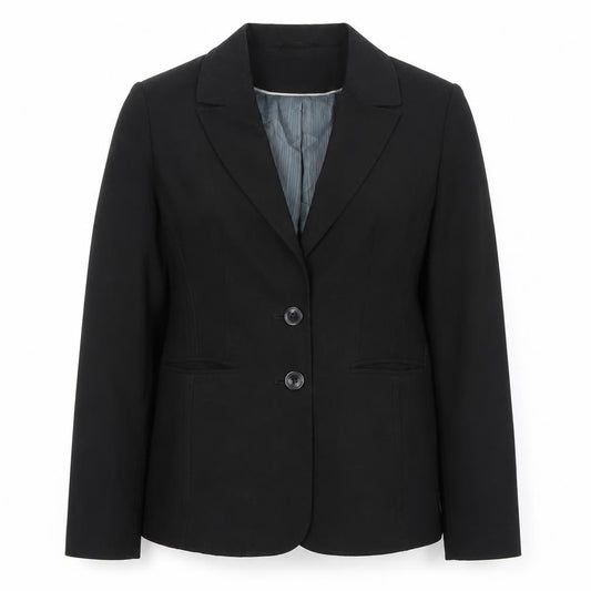 Front view of Next Women's Black Blazer, size 10, Two-Button Tailored