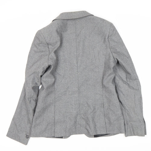 Next Women's Grey Suit Jacket, Size 12, Wool Blend, Lined