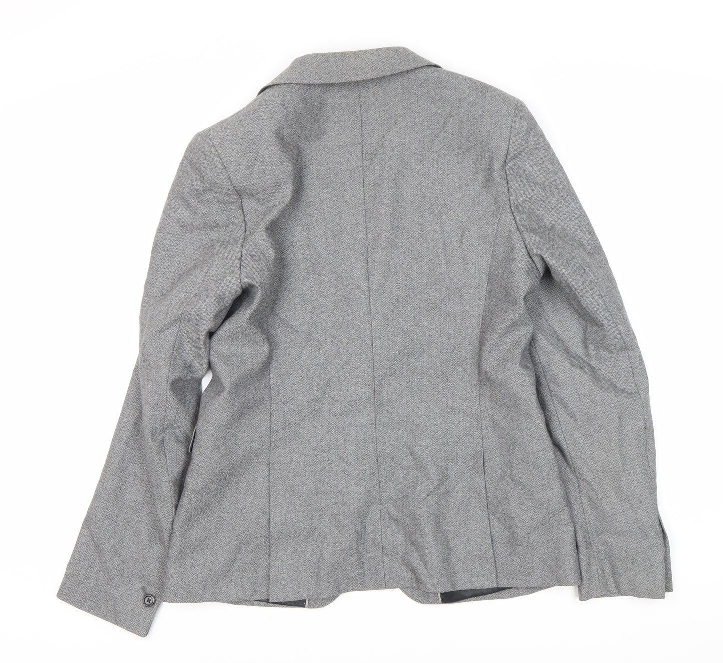 Next Women's Grey Suit Jacket, Size 12, Wool Blend, Lined