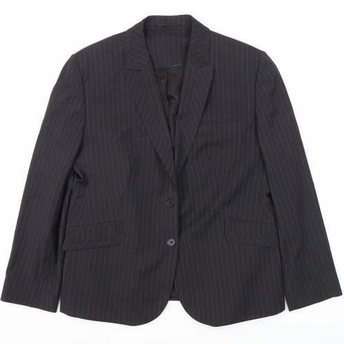 Wardrobes Black Pinstripe Suit Jacket Women's 16
