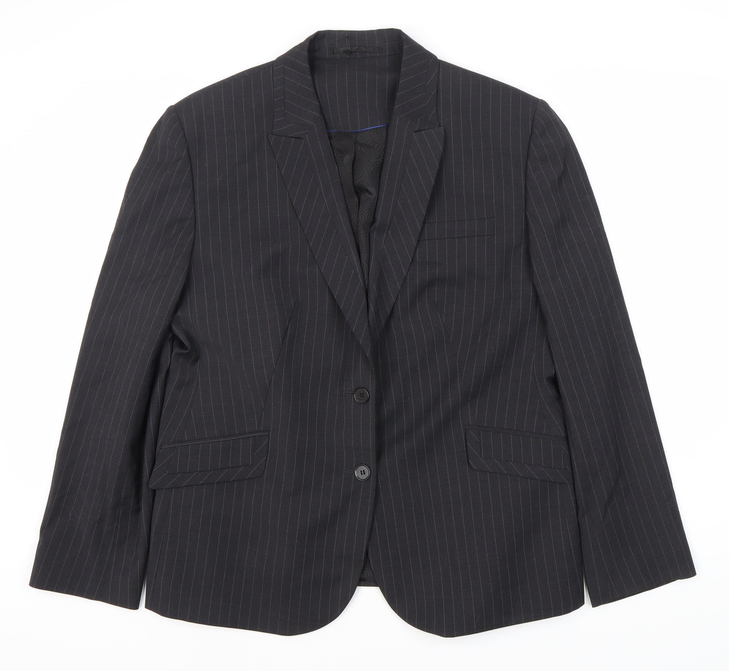 Wardrobes Black Pinstripe Suit Jacket Women's 16
