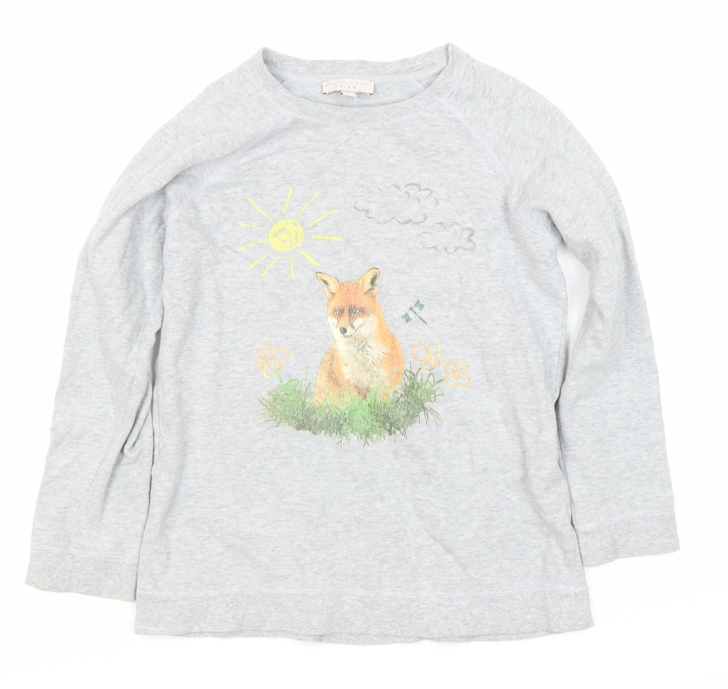 Stella McCartney Girls Grey Pullover Sweatshirt 12Y Animal Print