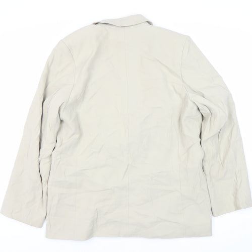 H&M Women Beige Blazer M Double-Breasted Spring