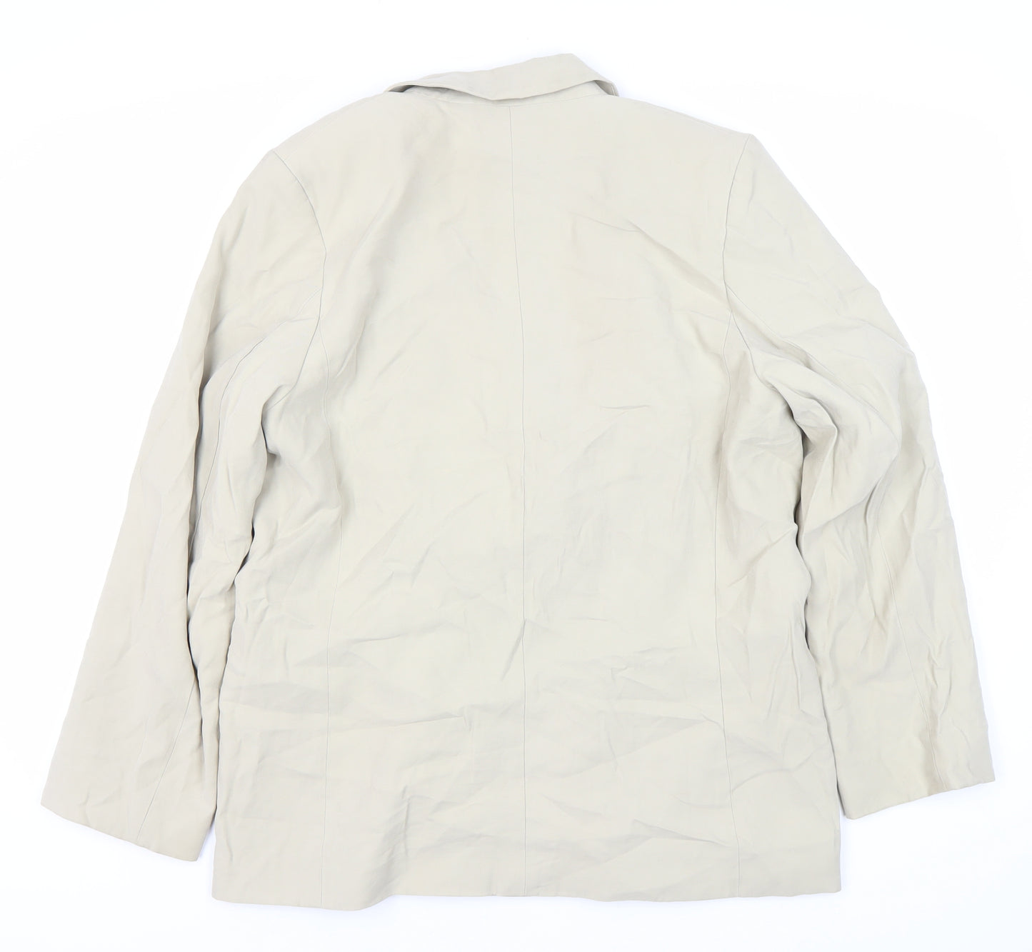 H&M Women Beige Blazer M Double-Breasted Spring