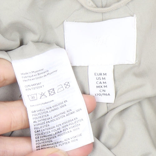 H&M Women Beige Blazer M Double-Breasted Spring
