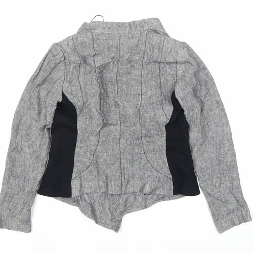 Zara Women's Grey Collarless Tweed Jacket Size 12