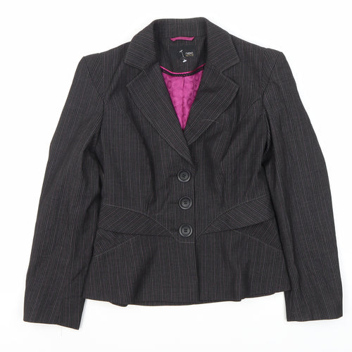 Next Women's Black Pinstripe Suit Jacket Size 10 Petite