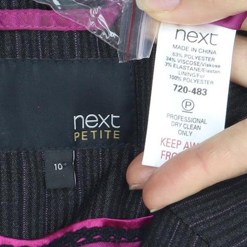 Next Women's Black Pinstripe Suit Jacket Size 10 Petite