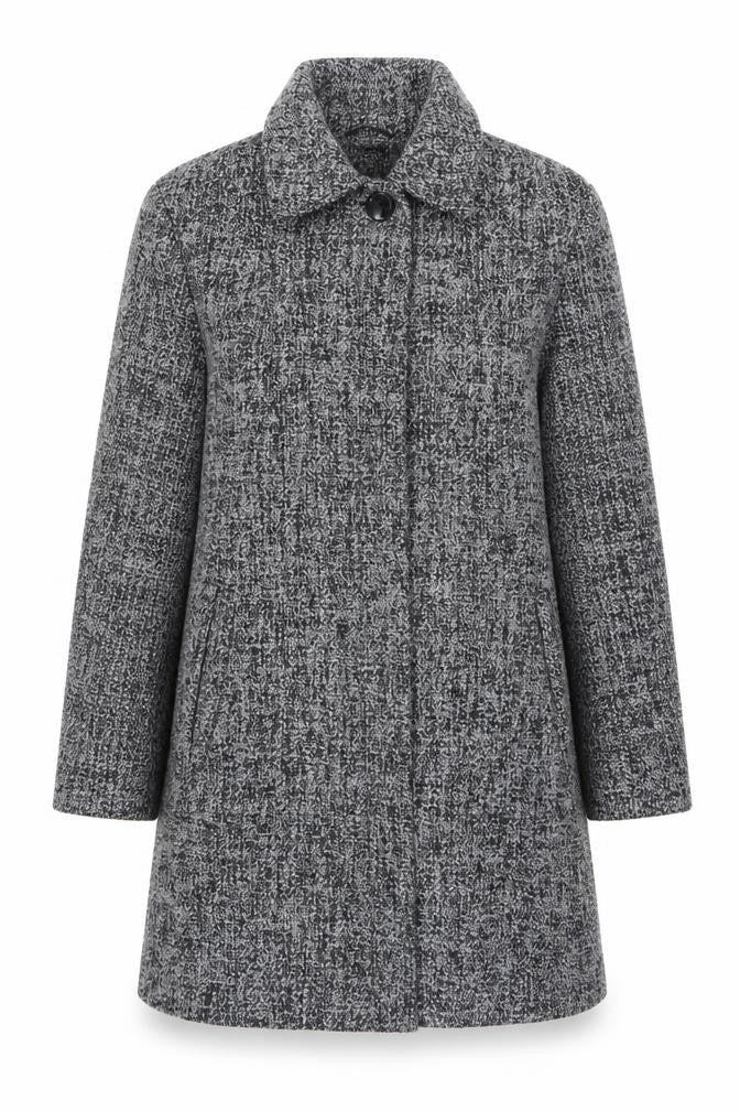 Front view of Profile Women's Grey Coat, size 18, Polyester Wool Blend