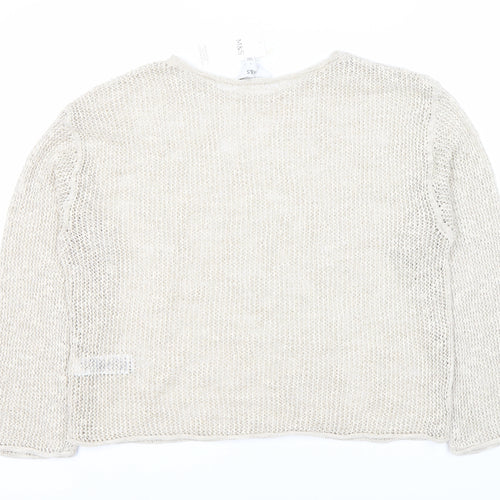 Marks and Spencer Beige Knit Long Sleeve Top L