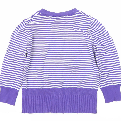 Debenhams Women's Purple Striped Cardigan Size 12