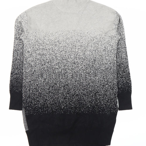 Marks and Spencer Women's XS Grey Black Roll Neck Jumper