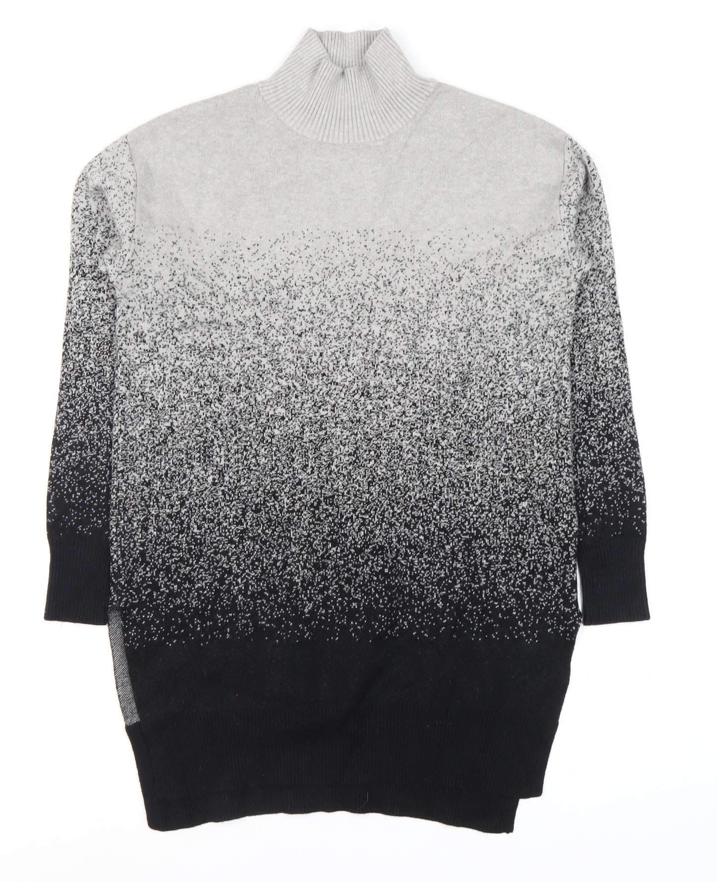 Marks and Spencer Women's XS Grey Black Roll Neck Jumper