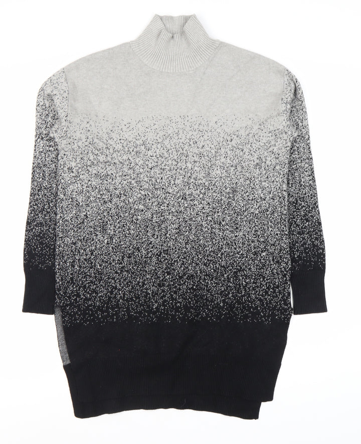 Marks and Spencer Women's XS Grey Black Roll Neck Jumper